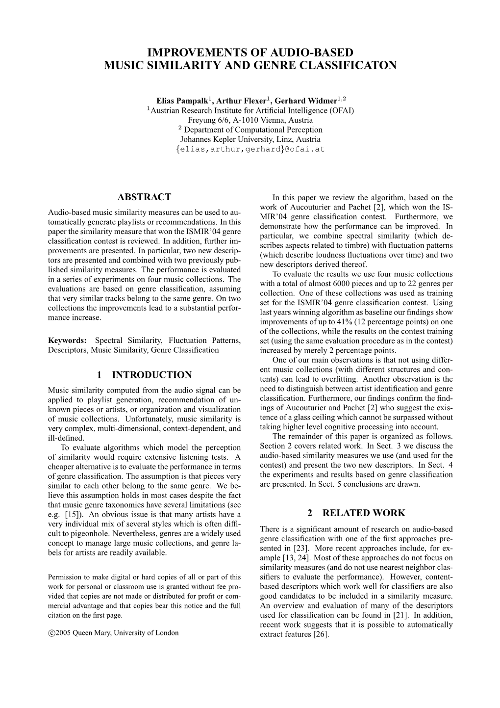 Improvements of Audio-Based Music Similarity and Genre Classification