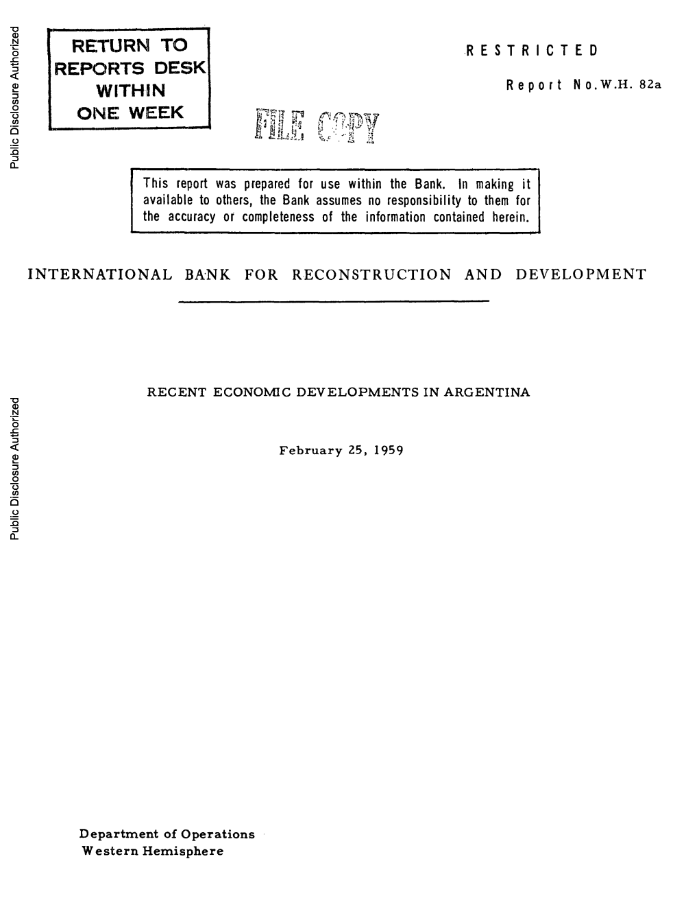 World Bank Document