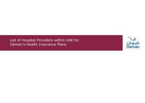 List of Hospital Providers Within UAE for Daman's Health Insurance Plans