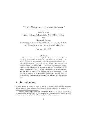 Weak Measure Extension Axioms * 1 Introduction