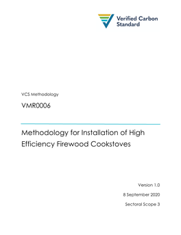 VMR0006 Methodology for Installation of High Efficiency Firewood