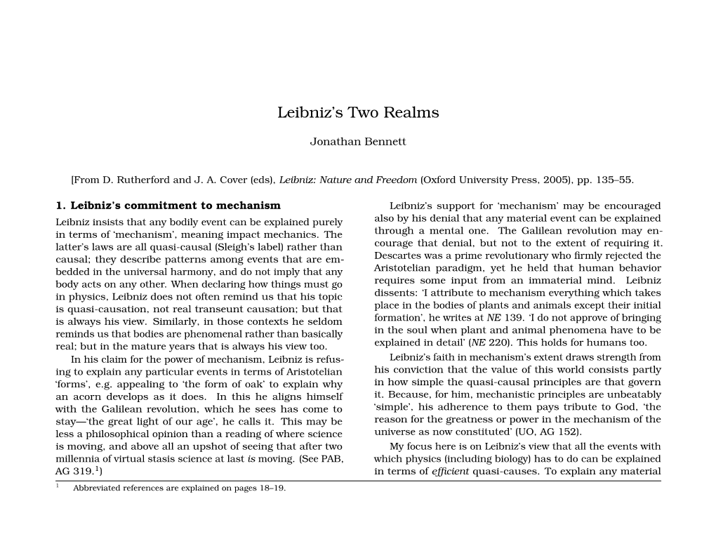 Leibniz's Two Realms