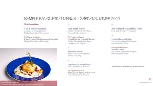 Sample Banqueting Menus – Srping/Summer 2020