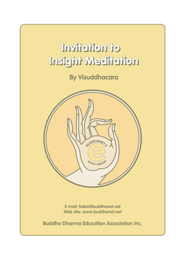 Invitation to Insight Meditation Visuddhacara