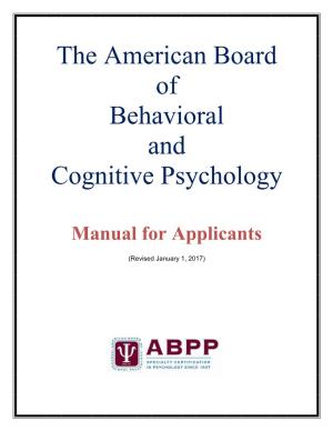 The American Board of Behavioral and Cognitive Psychology