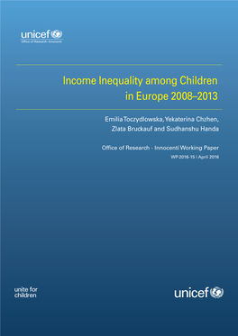 Income Inequality Among Children in Europe 2008–2013