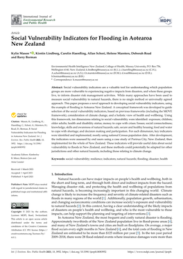 Social Vulnerability Indicators for Flooding in Aotearoa New Zealand