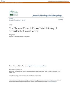 The Name of Crow: a Cross-Cultural Survey of Terms for the Genus Corvus