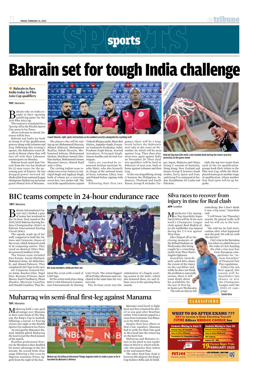 Bahrain Set for Tough India Challenge