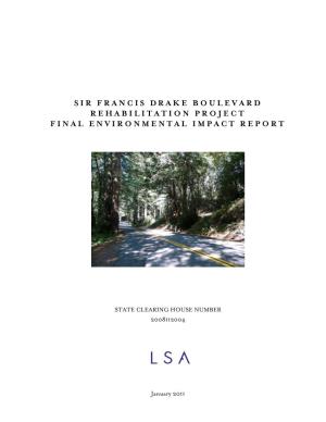 Sir Francis Drake Boulevard Rehabilitation Project Final Environmental Impact Report