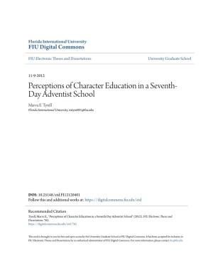Perceptions of Character Education in a Seventh-Day Adventist School" (2012)