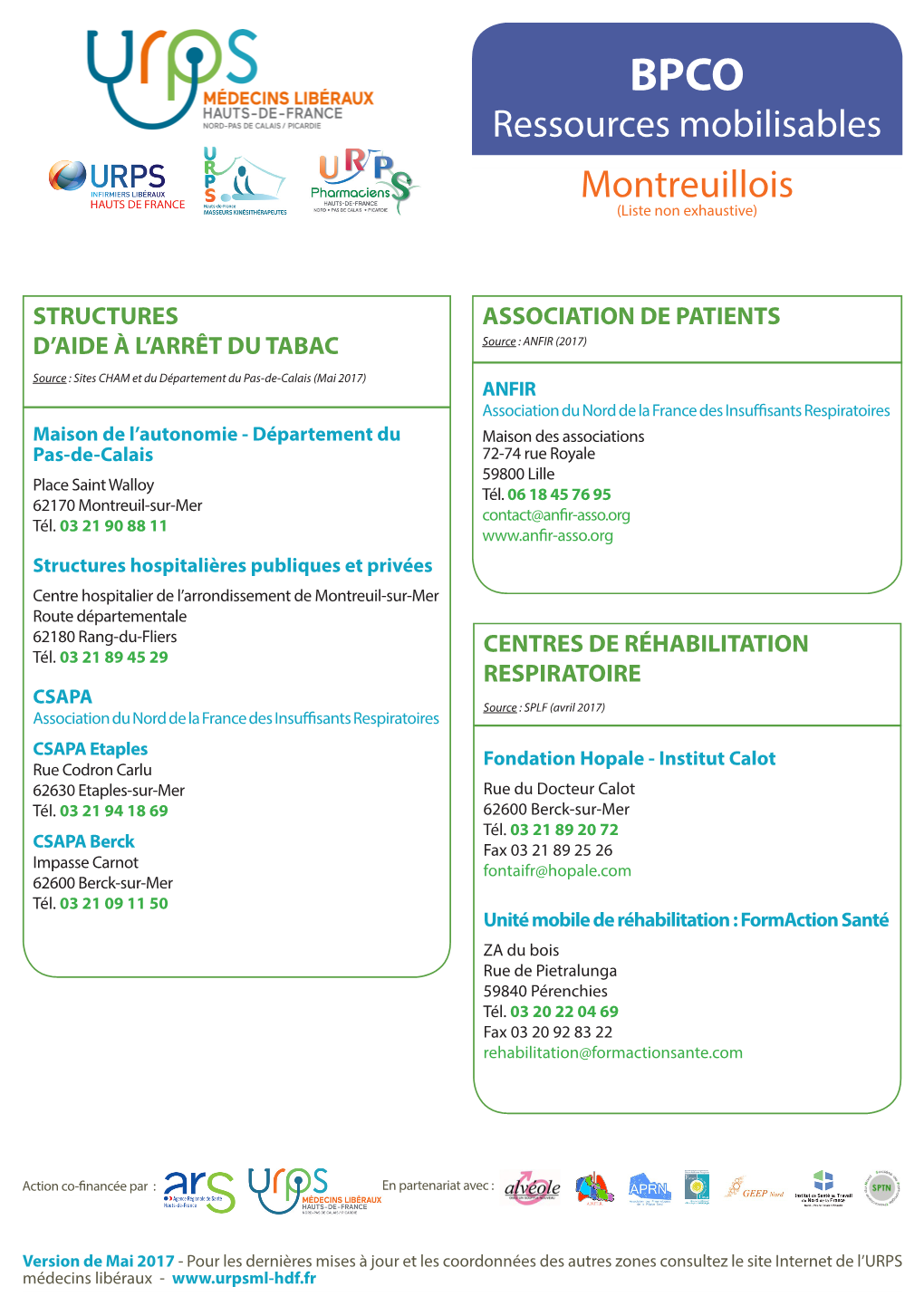 Ressources Mobilisables Montreuillois (Liste Non Exhaustive)