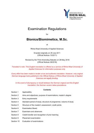 Bionics/Biomimetics M.Sc
