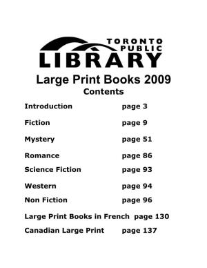 Large Print Books 2009 Contents