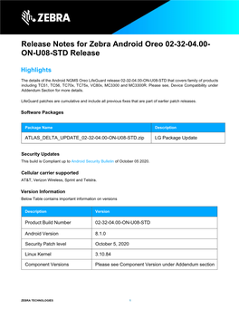 Android Oreo 02-32-04.00-ON-U07 NGMS Release Notes