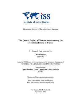 The Gender Impact of Modernization Among the Matrilineal Moso in China