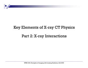 Key Elements of X-Ray CT Physics Part 2: X-Ray Interactions