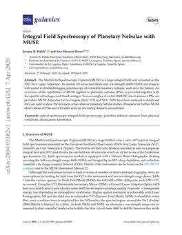 Integral Field Spectroscopy of Planetary Nebulae with MUSE