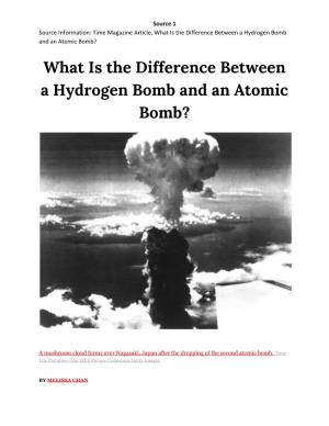 What Is the Difference Between a Hydrogen Bomb and an Atomic Bomb?