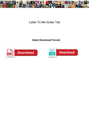 Letter to Me Guitar Tab