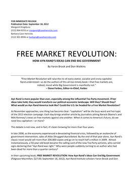 Free Market Revolution: How Ayn Rand’S Ideas Can End Big Government