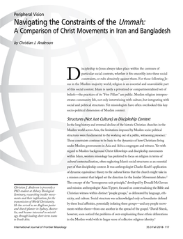 Navigating the Constraints of the Ummah: a Comparison of Christ Movements in Iran and Bangladesh by Christian J
