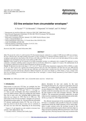 CO Line Emission from Circumstellar Envelopes