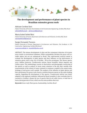 The Development and Performance of Plant Species in Brazilian Extensive Green Roofs