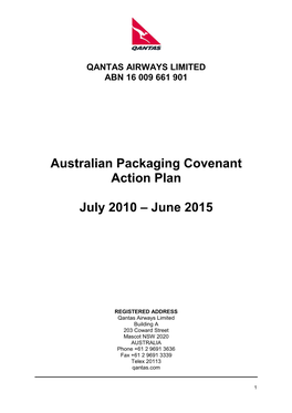 Australian Packaging Covenant Action Plan