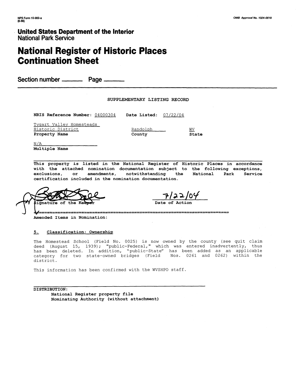 National Register of Historic Places Continuation Sheet