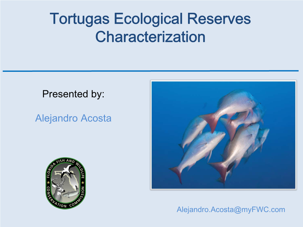 Tortugas Ecological Reserves Characterization
