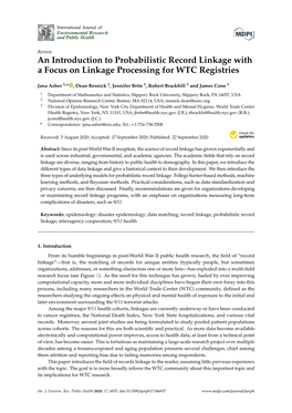 An Introduction to Probabilistic Record Linkage with a Focus on Linkage Processing for WTC Registries
