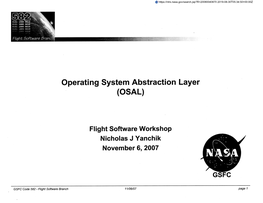 Operating System Abstraction Layer (OSAL)
