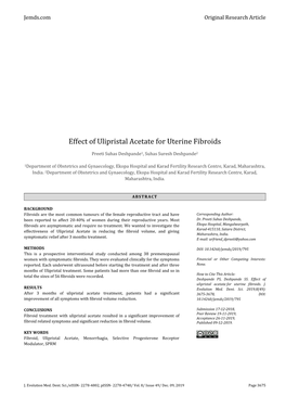 Effect of Ulipristal Acetate for Uterine Fibroids