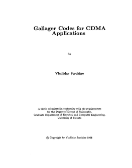 Gallaeer Codes for CDMA Applications