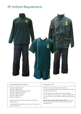 PE Uniform Requirements