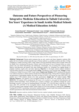 Outcome and Future Perspectives of Pioneering Integrative Medicine