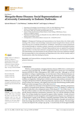 Mosquito-Borne Diseases: Social Representations of Auniversity Community in Endemic Outbreaks