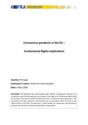Coronavirus COVID-19 Outbreak in the EU – Fundamental Rights Implications”
