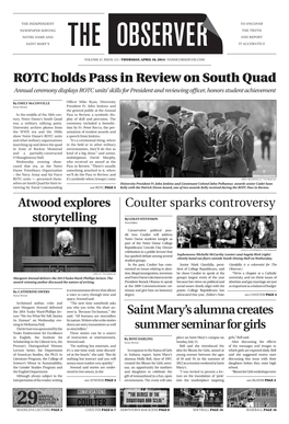 Rotc Holds Pass in Review on South Quad Atwood Explores Storytelling