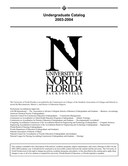 Undergraduate Catalog 2003-2004