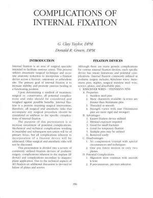 Complications of Internal Fixation