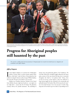 Progress for Aboriginal Peoples Still Haunted by the Past