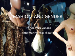 FASHION and GENDER PERFORMATIVITY