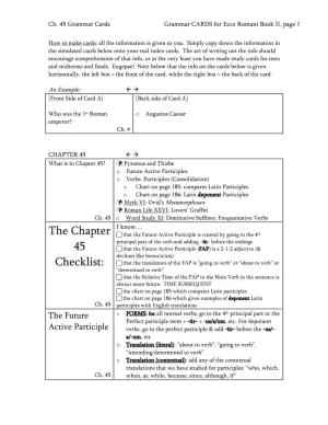 The Chapter 45 Checklist