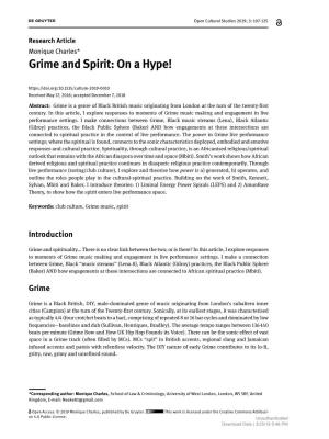 Grime and Spirit: on a Hype!