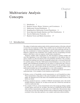 Multivariate Analysis Concepts 1