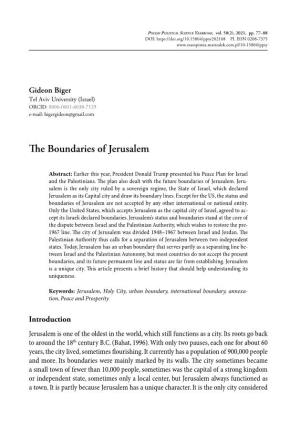 The Boundaries of Jerusalem