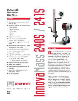 Multivariable Mass Vortex Flow Meter