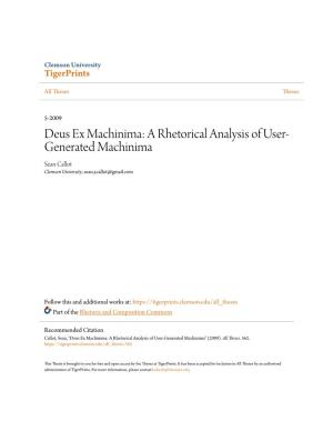 A Rhetorical Analysis of User-Generated Machinima" (2009)